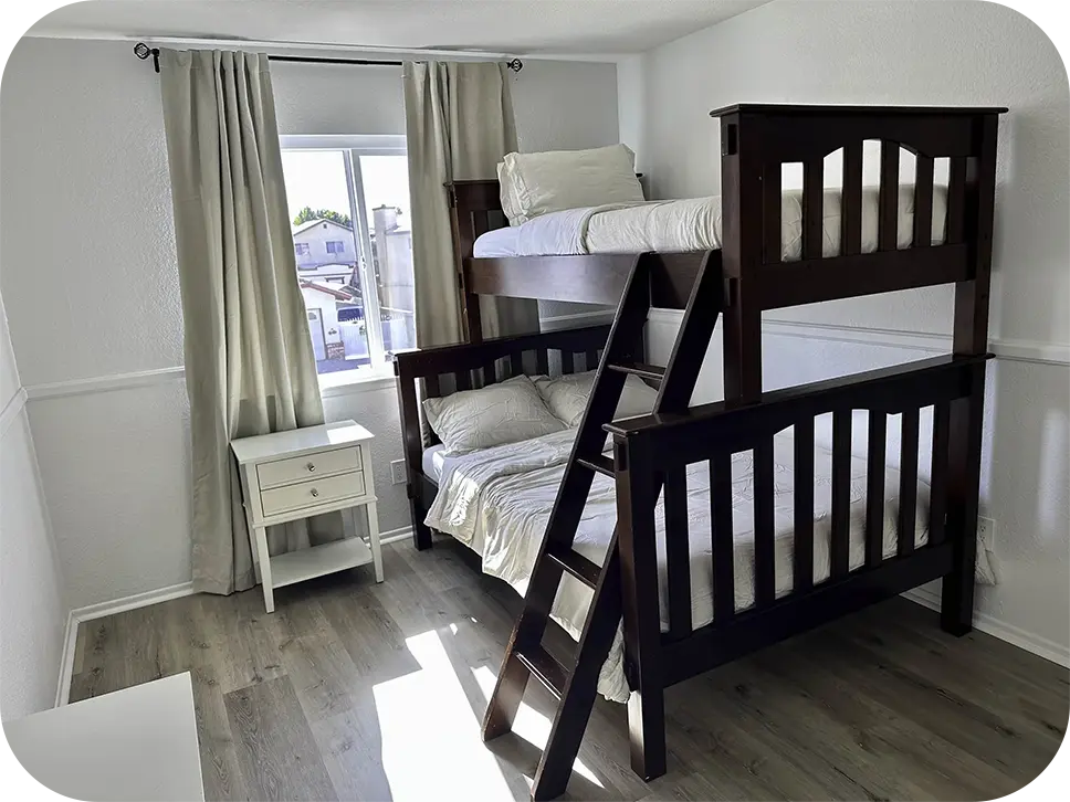 Kids Room Bunk Bed of a two-story home featuring four bedrooms and two and a half bathrooms - Lancaster Retreat House Rental, Prime Stay Homes Group ID: PSTH-749.
