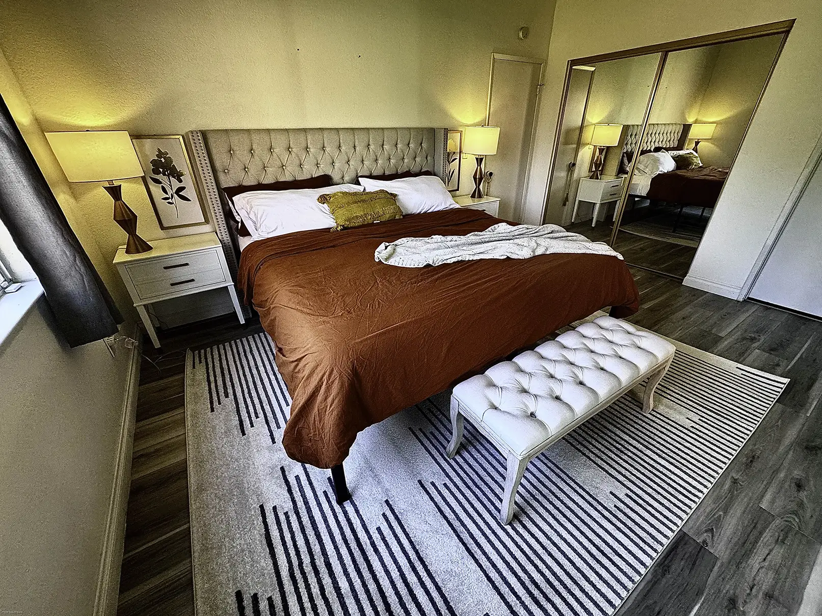 Master Bedroom with California King Bed in a spacious house rental in Lancaster, managed by Prime Stay Homes, Group ID: PSTH-752, Image 98.